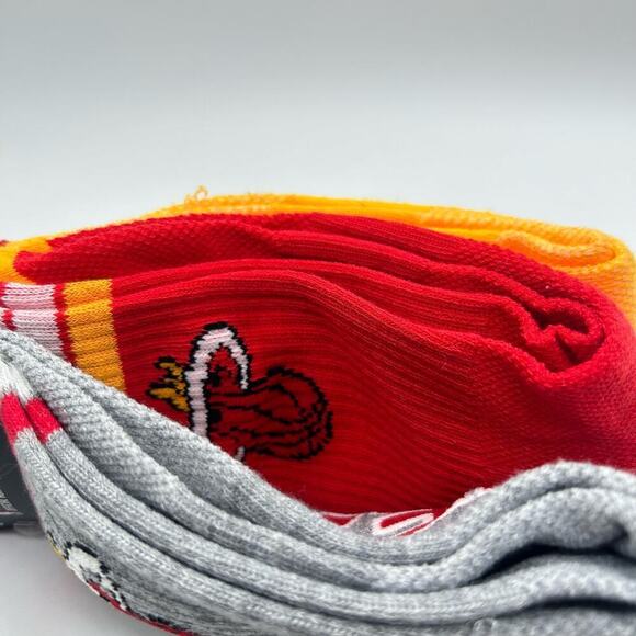 Miami Heat Socks Mens 6-12 Multicolor 3 Pair Logo Crew Socks NBA Basketball NEW - Picture 7 of 9